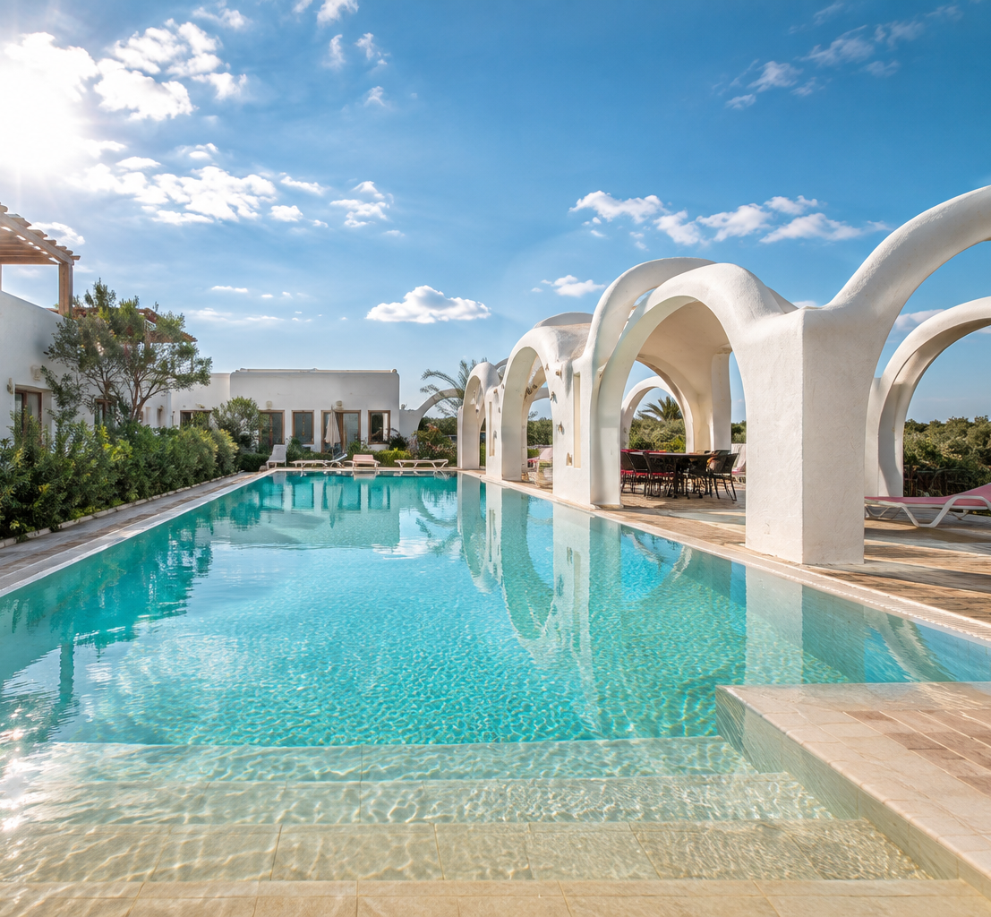Piscine golden hour